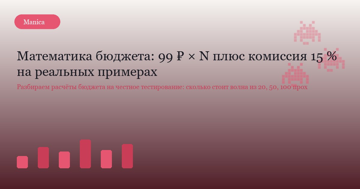 Математика бюджета: 99 ₽ × N плюс комиссия 15 % на реальных примерах